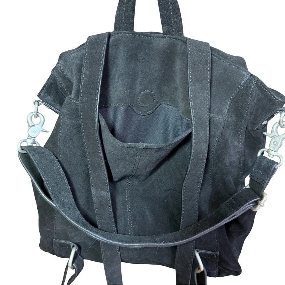 Free People Black Suede Backpack